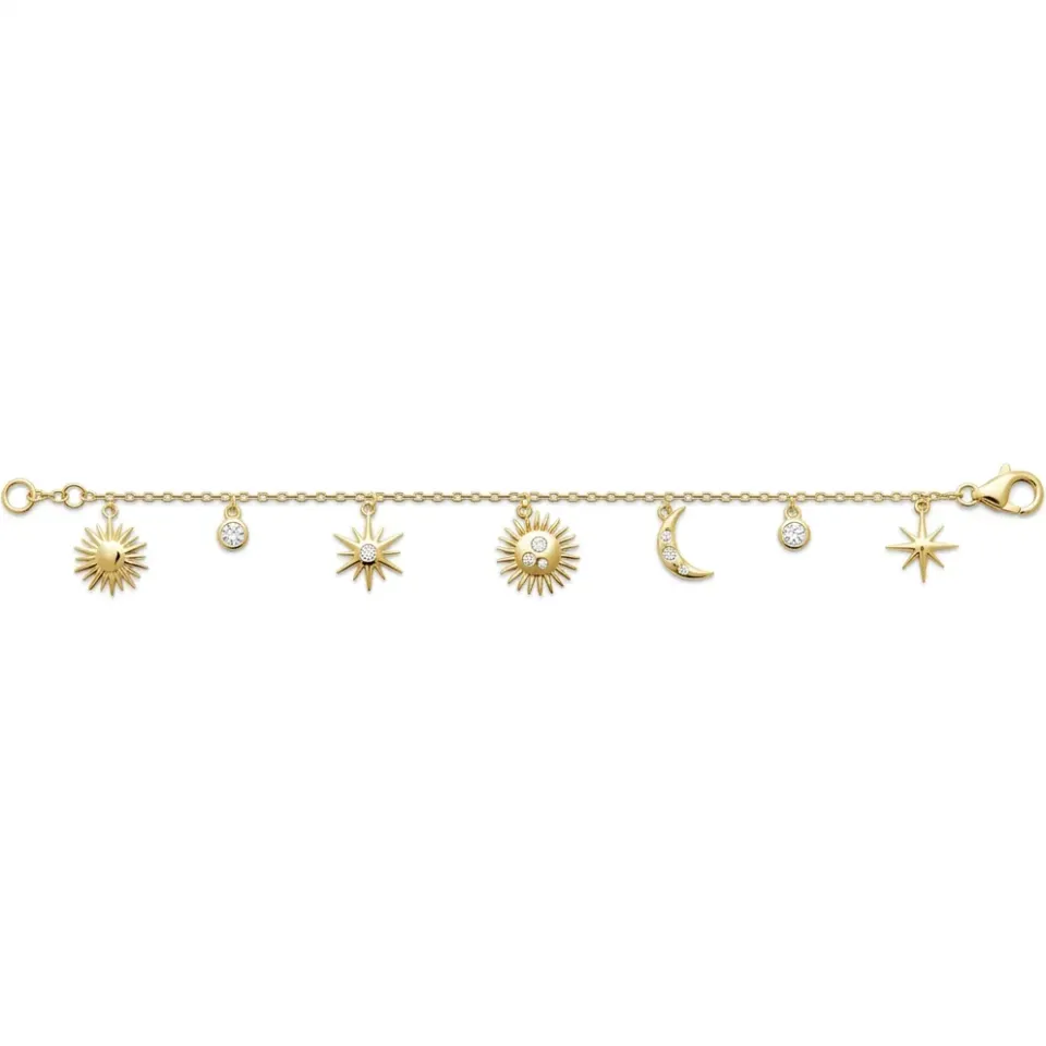 Nao de Paris Multi-Soleils Lunes bracelet plaqué or