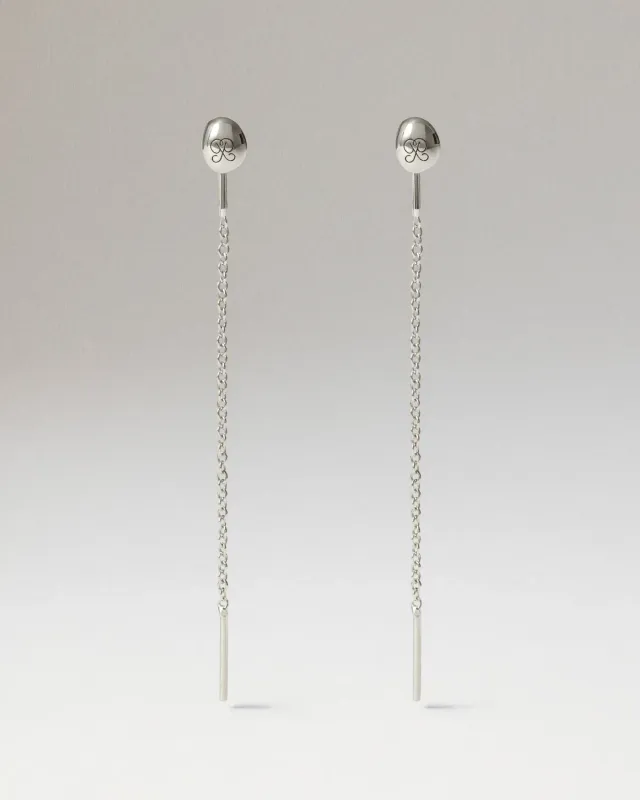 PDPAOLA Lyra boucles d’oreilles longues argent