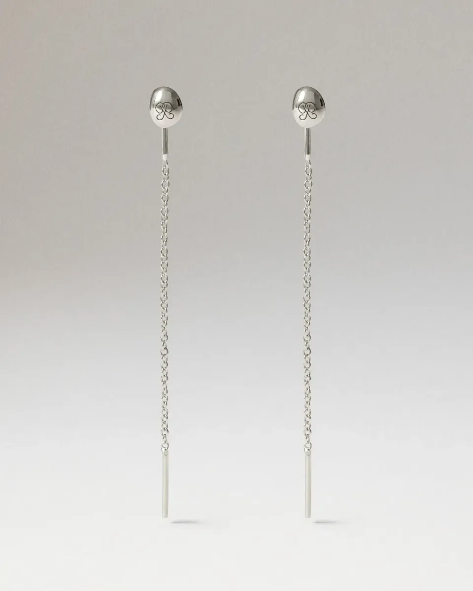 PDPAOLA Lyra boucles d’oreilles longues argent