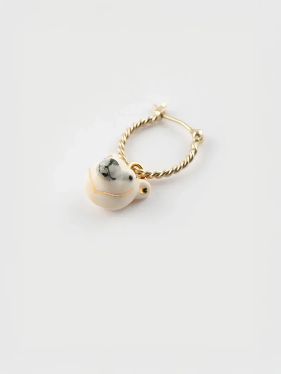 Nach Bijoux Arctique mini créole ours polaire boucle d’oreille unité porcelaine