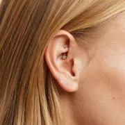 Astrid & Miyu Rook piercing cœur or blanc massif