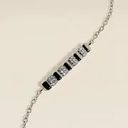 Astrid & Miyu Crystal Ridged Bar bracelet argent cristal
