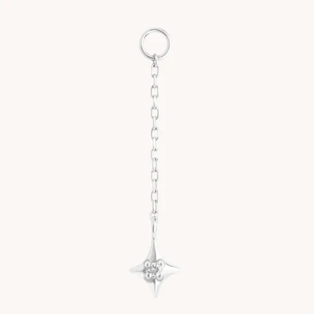 Astrid & Miyu Star Ear Chain boucle or blanc massif étoile