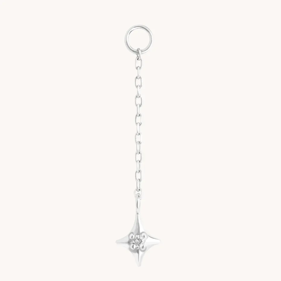 Astrid & Miyu Star Ear Chain boucle or blanc massif étoile