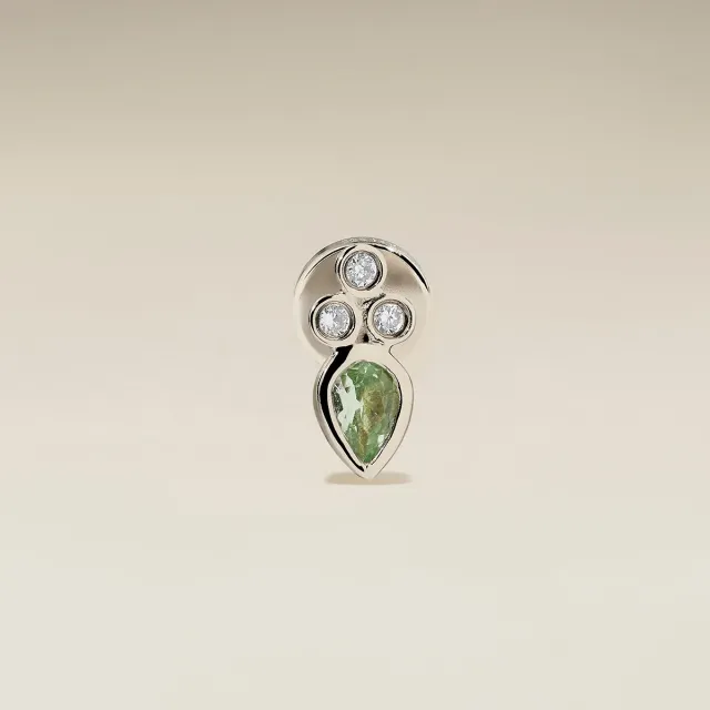 Astrid & Miyu Diamond Sapphire piercing or blanc vert