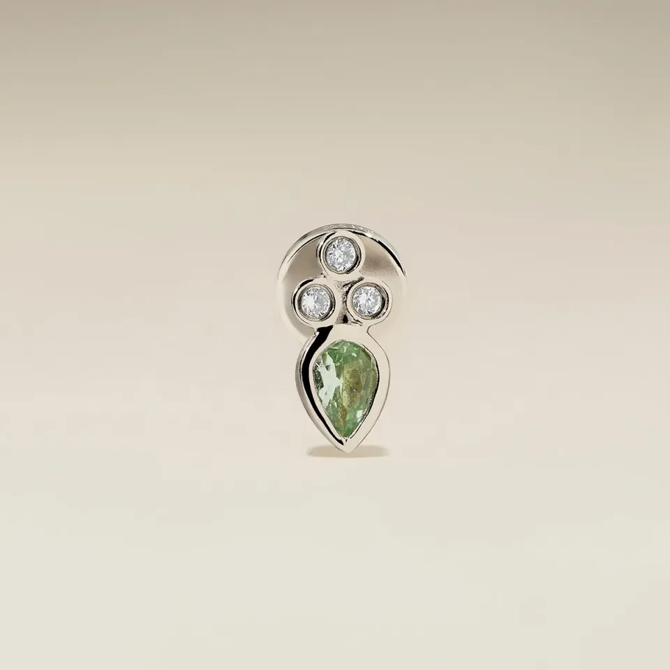 Astrid & Miyu Diamond Sapphire piercing or blanc vert