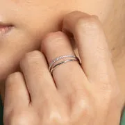 Astrid & Miyu Illusion bague or blanc topaze