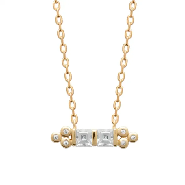 Nao de Paris Gatsby collier plaqué or zirconium