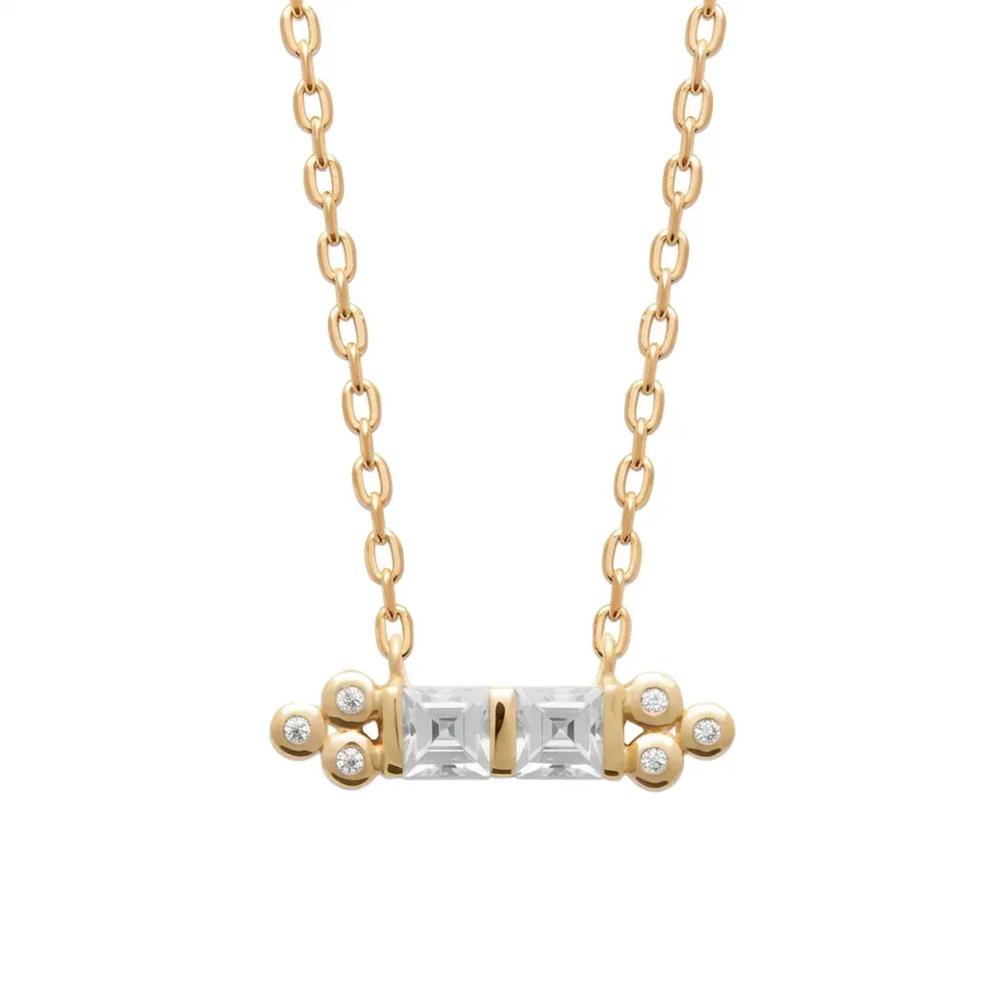 Nao de Paris Gatsby collier plaqué or zirconium