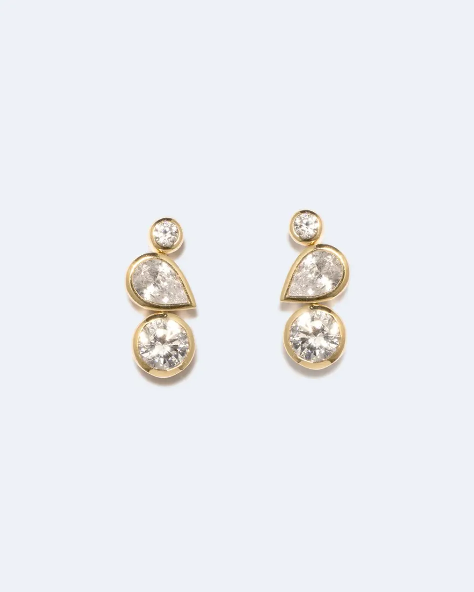Completedworks Like Peas in a Pod II boucles d'oreilles zirconia doré