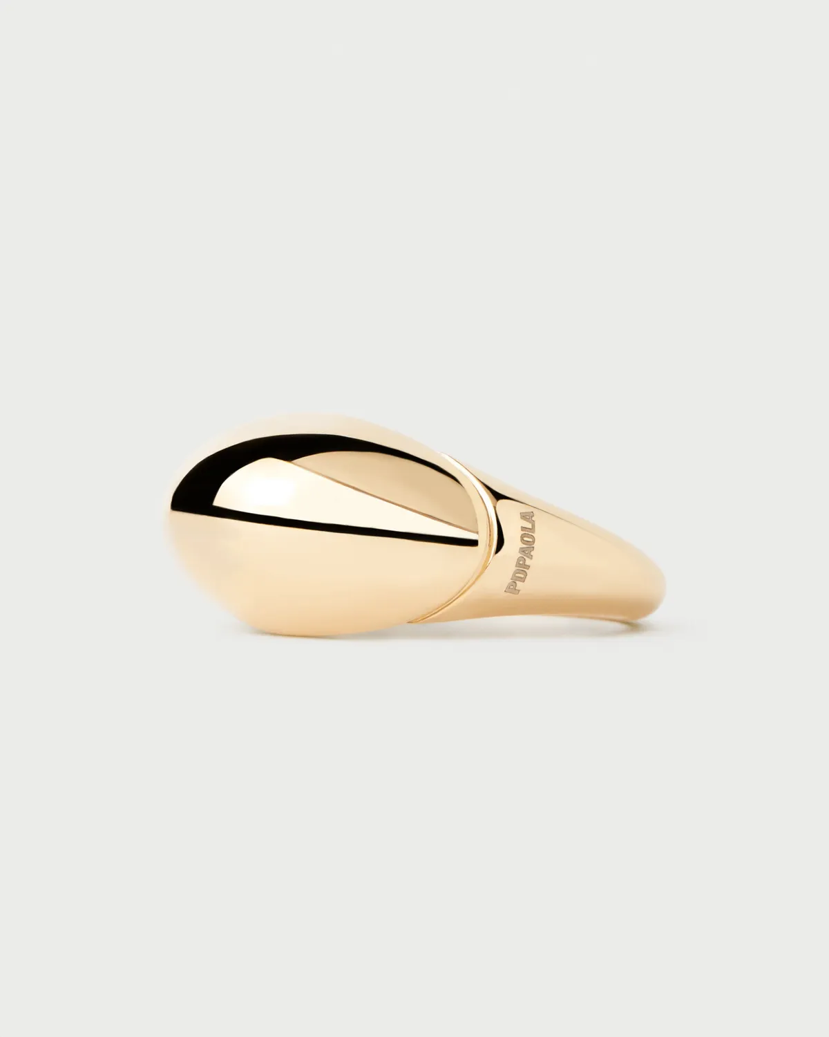 PDPAOLA Bamboo bague large dorée 10 mm taille 8