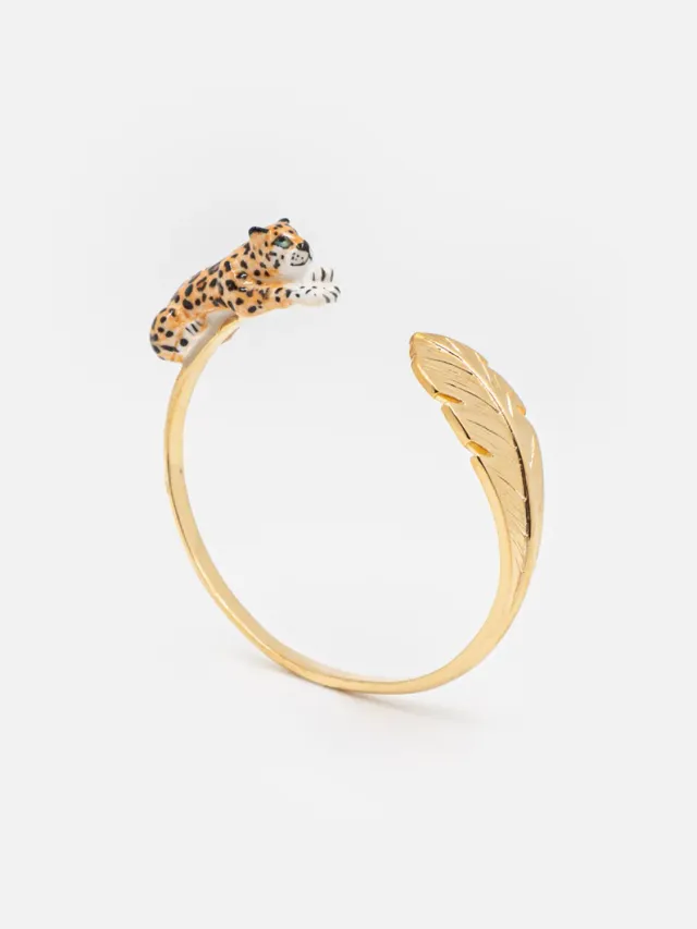 Nach Bijoux FaceToFace léopard et palme bracelet perles verre