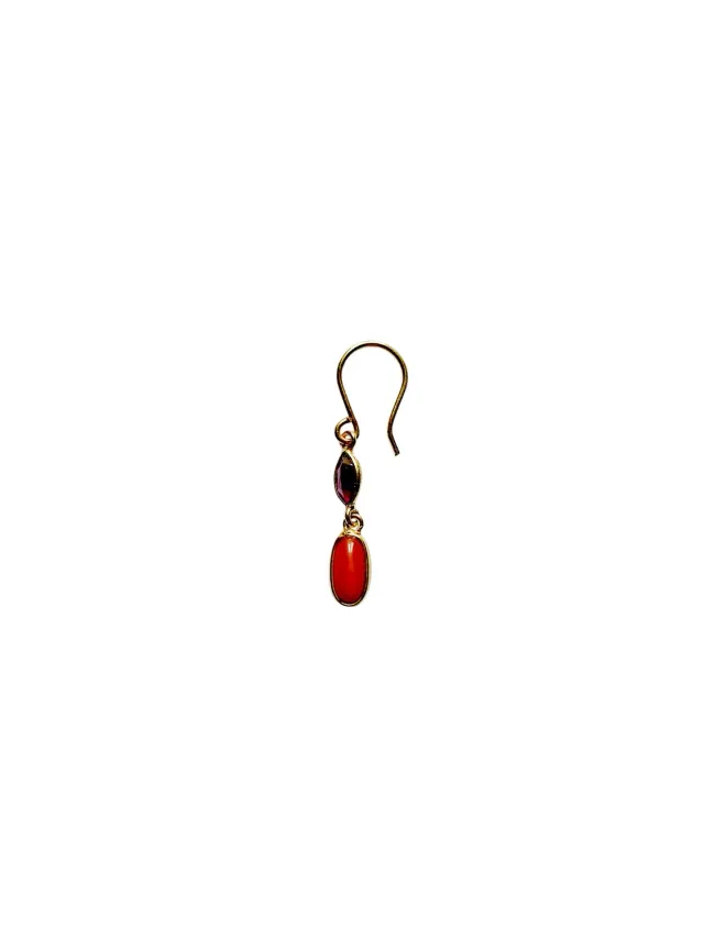 Le Fourbi de Capucine FDC138 boucles d'oreilles grenat verre