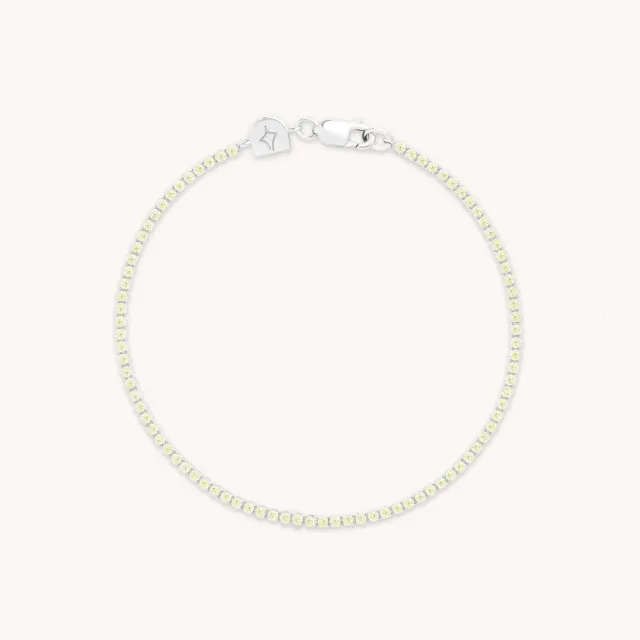 Astrid & Miyu Green Tennis bracelet argent pierre verte