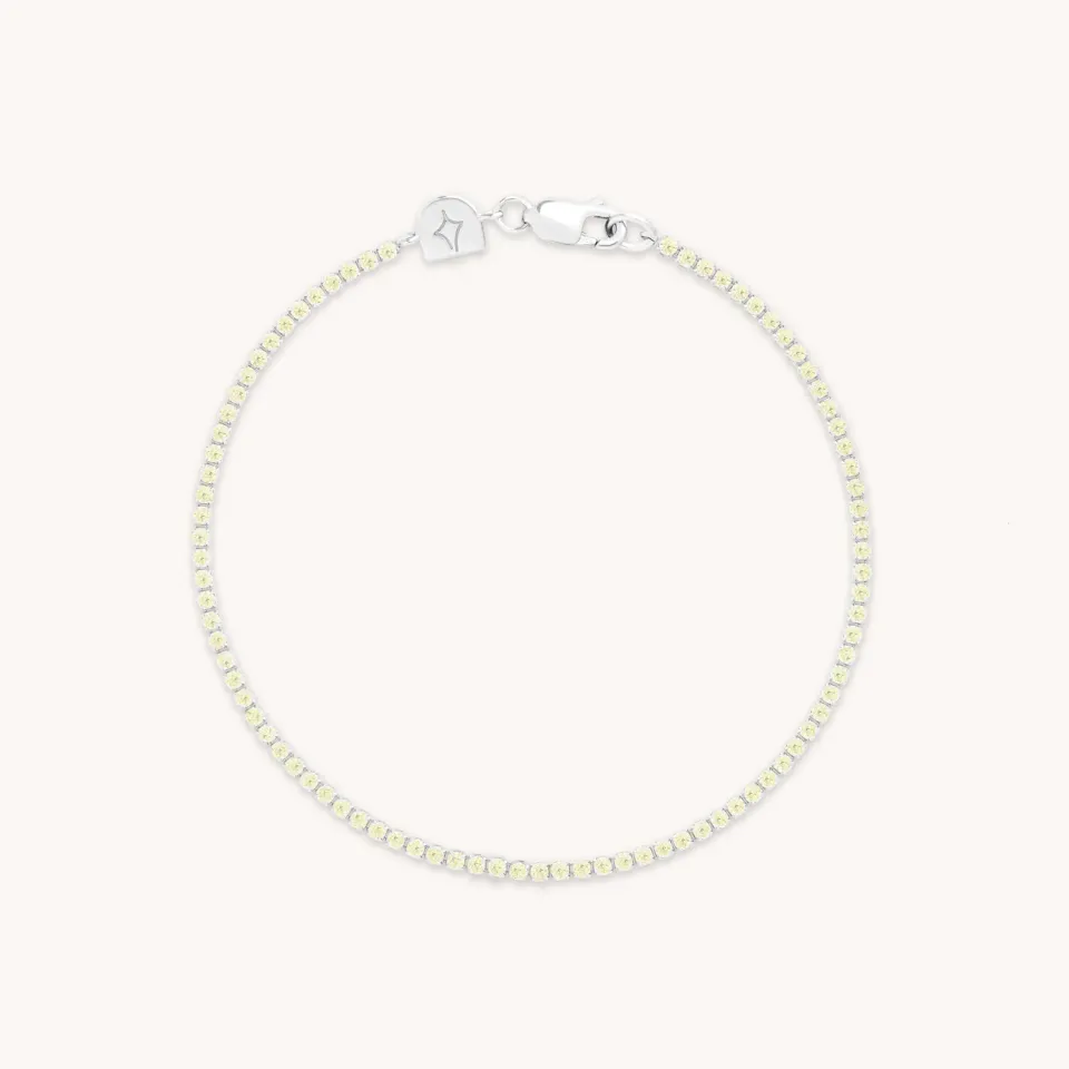 Astrid & Miyu Green Tennis bracelet argent pierre verte