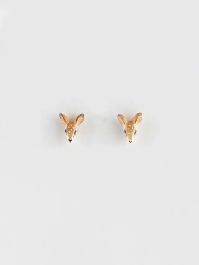 Nach Bijoux Biche boucles d'oreilles puces porcelaine