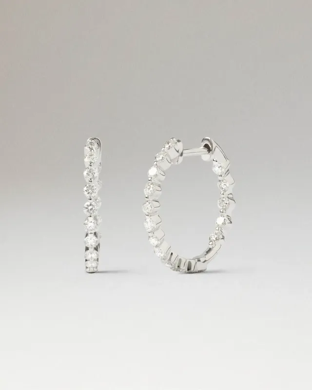 PDPAOLA Celine créoles or blanc diamants