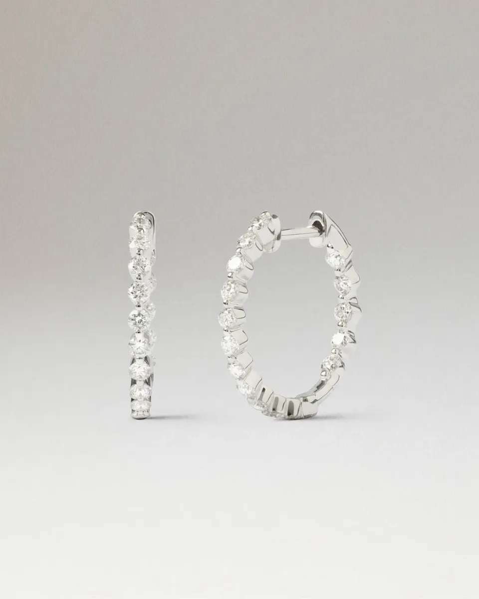 PDPAOLA Celine créoles or blanc diamants