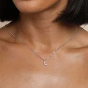 Astrid & Miyu Initial Pavé L collier pendentif argent