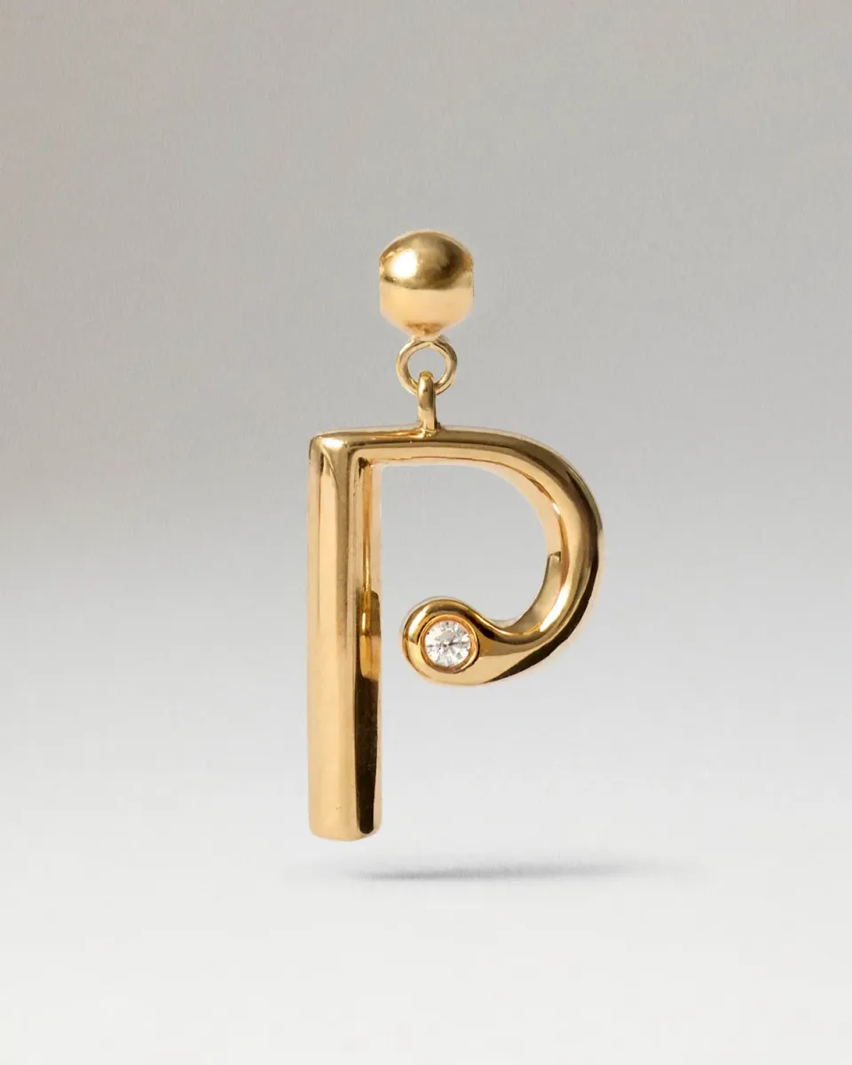 PDPAOLA Initial P charm lettre P zirconia