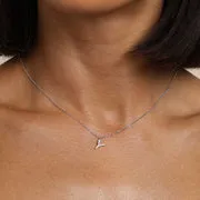 Astrid & Miyu Y Initial Pavé Pendant collier argent