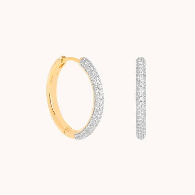 Astrid & Miyu Pavé Essential Medium créoles dorées pavé