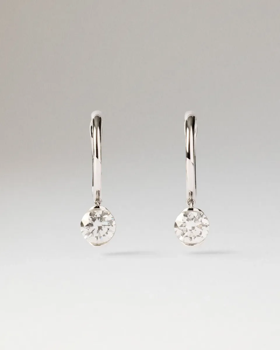 PDPAOLA Grace créoles or blanc diamants 1ct