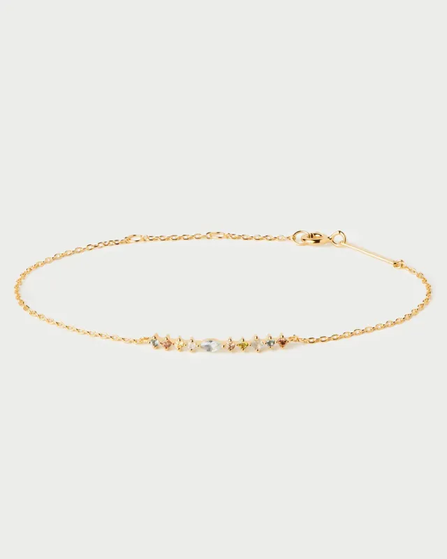 PDPAOLA Lotus bracelet labradorite zircons réglable