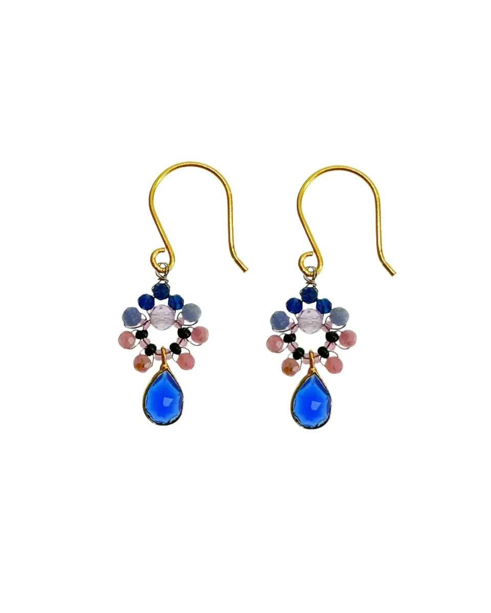 Le Fourbi de Capucine N19 boucles d'oreilles améthyste quartz