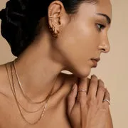 Astrid & Miyu Illusion Double Chain collier doré double