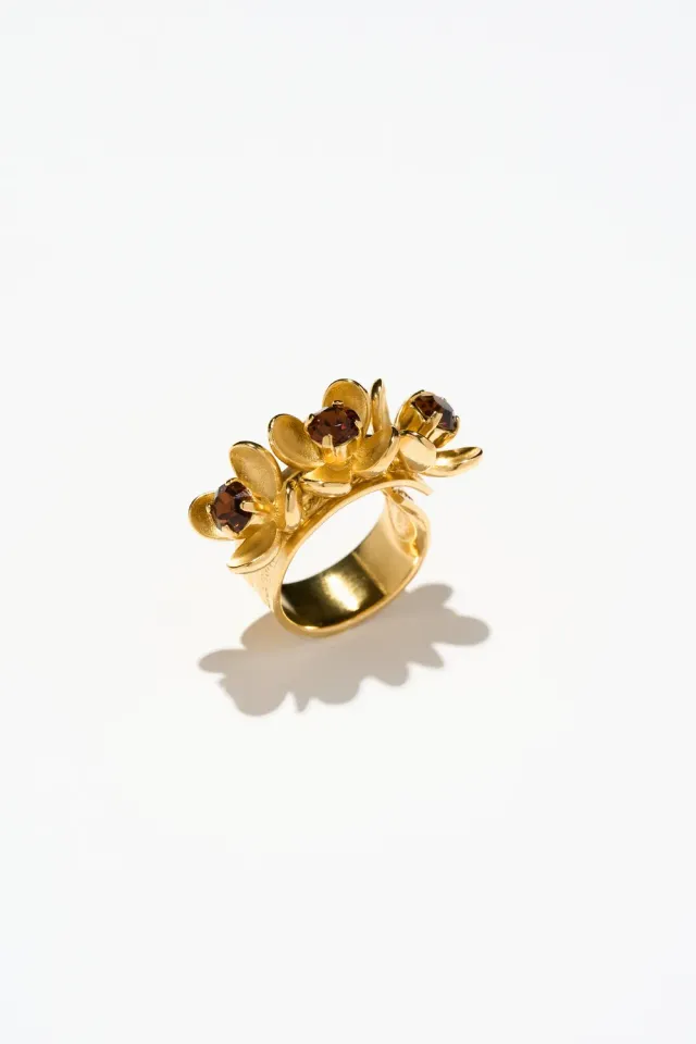 Philippe Ferrandis Eugenie bague 3 fleurs ajustable