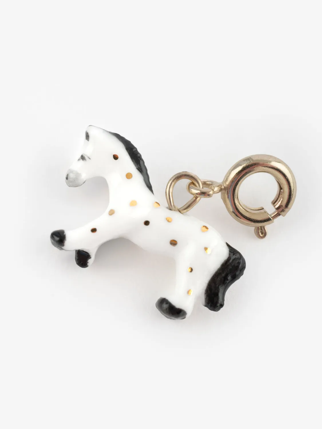 Nach Bijoux Charm's cheval blanc charms porcelaine doré