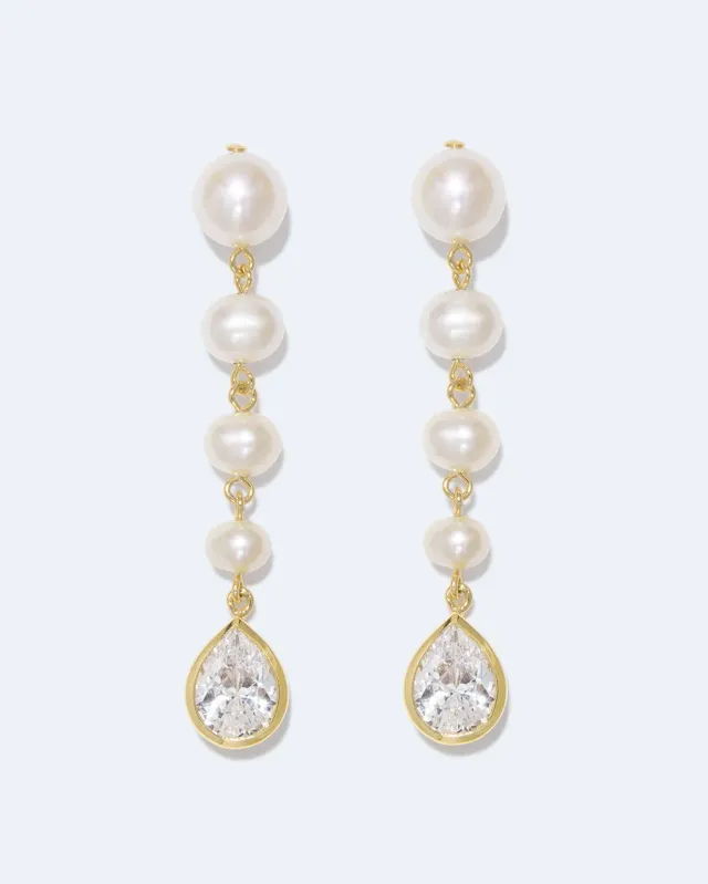 Completedworks Last Slice boucles d’oreilles perle zircone vermeil