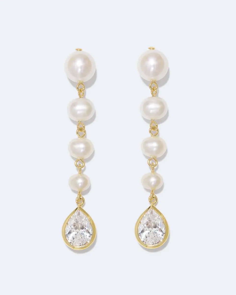 Completedworks Last Slice boucles d’oreilles perle zircone vermeil