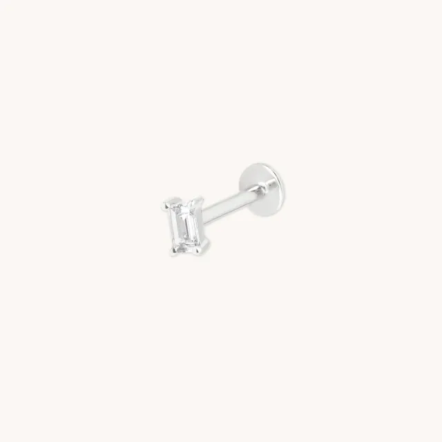 Astrid & Miyu Baguette piercing or blanc diamant taille