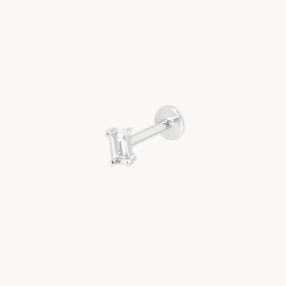 Astrid & Miyu Baguette piercing or blanc diamant taille
