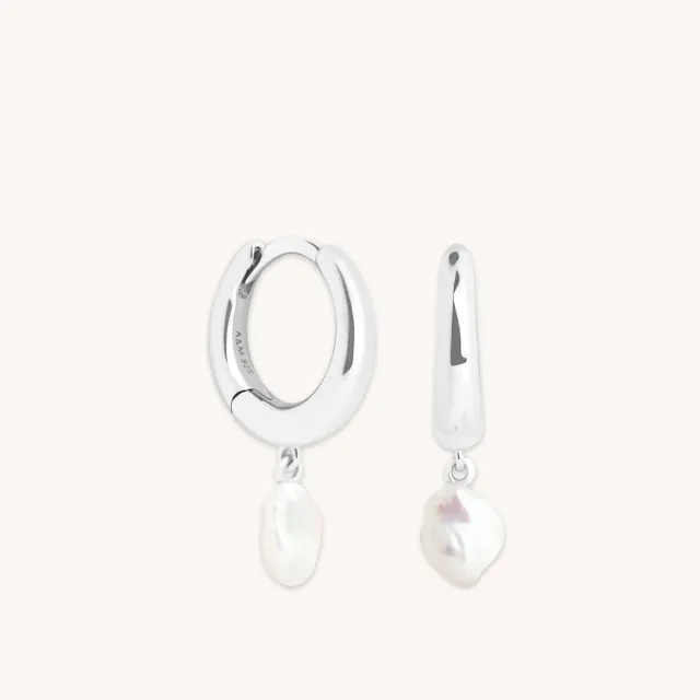 Astrid & Miyu Pearl Charm créoles perle argent