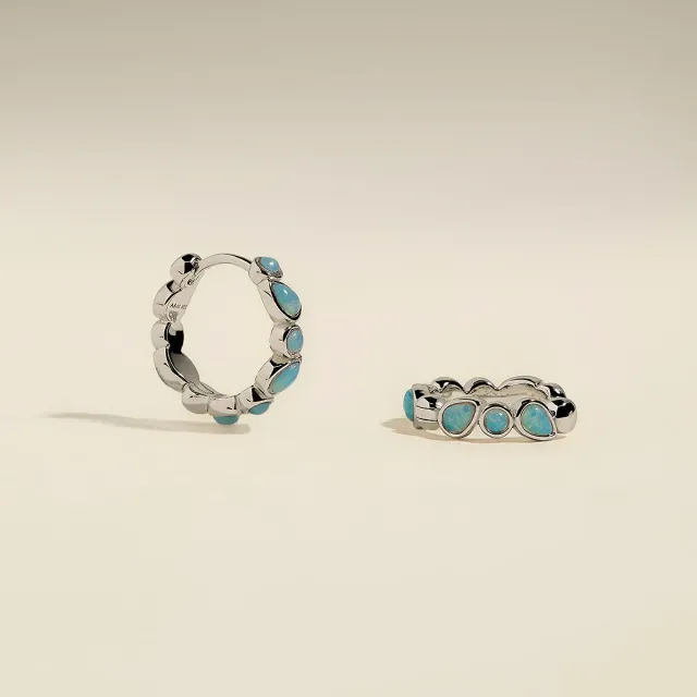 Astrid & Miyu Opal Bezel créoles argent opale