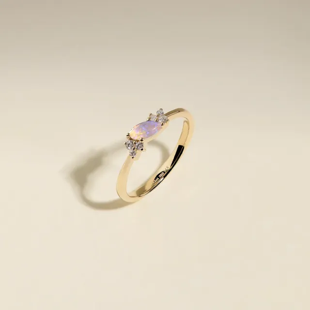 Astrid & Miyu Milestone Opal October bague or massif opale