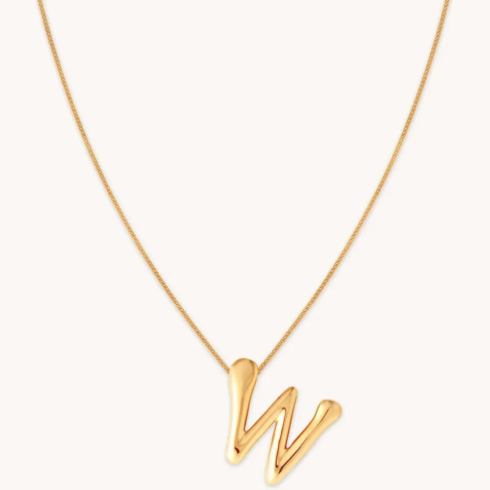 Astrid & Miyu Initial Bold W collier pendentif doré initiale