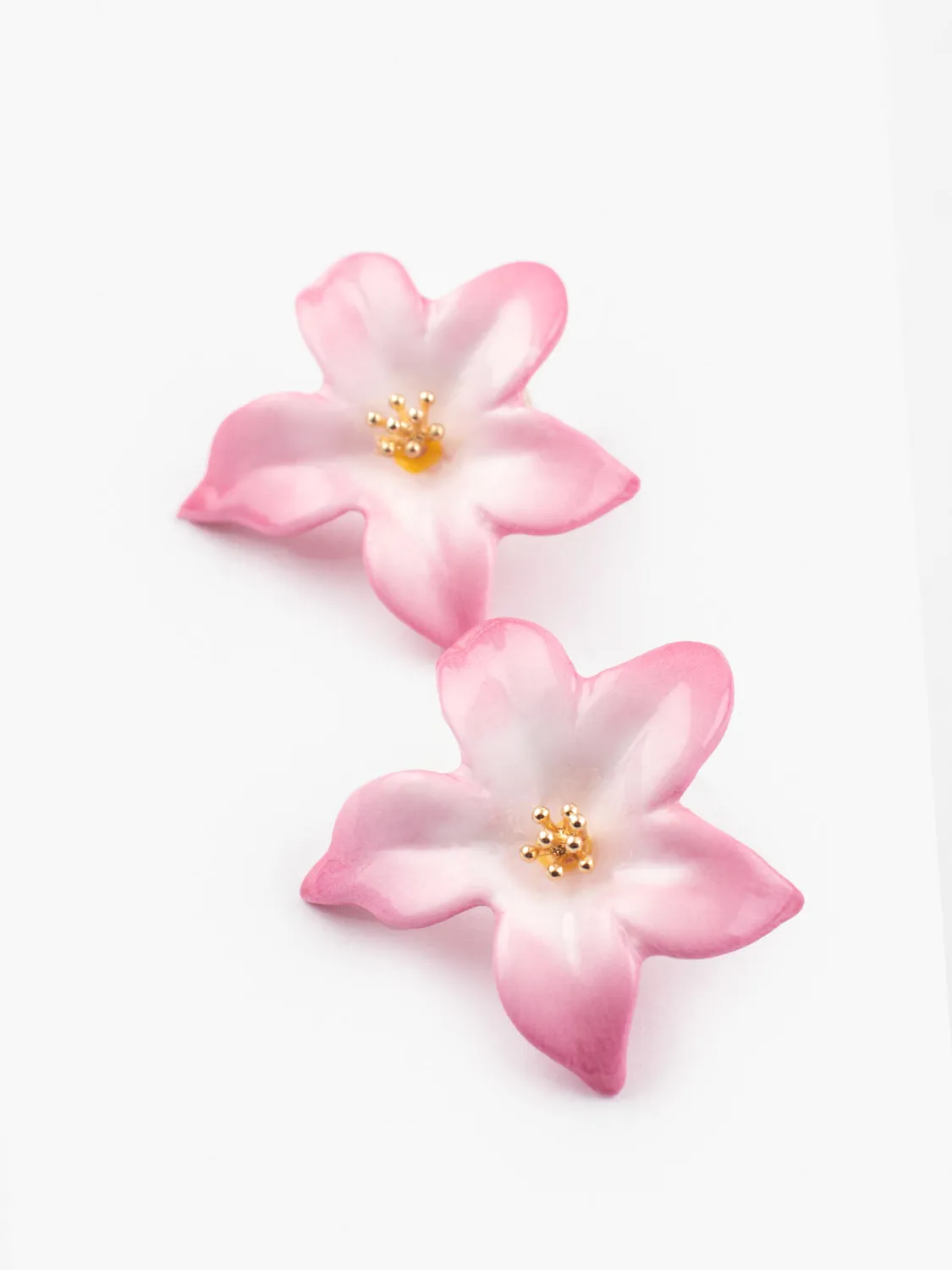 Nach Bijoux Lys rose boucles d’oreilles puces porcelaine rose