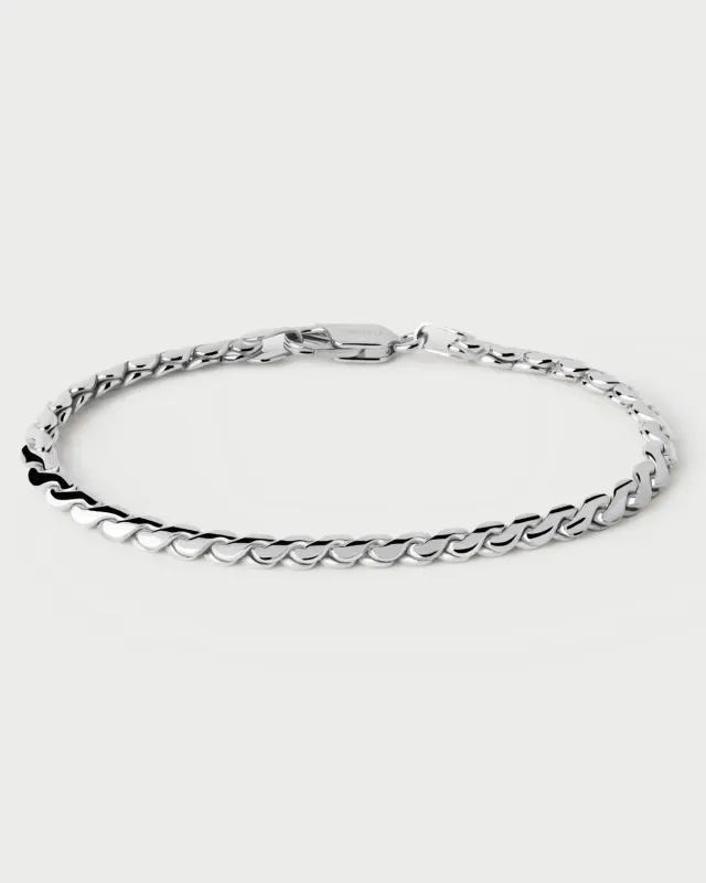 PDPAOLA Serpentine bracelet chaîne large argent