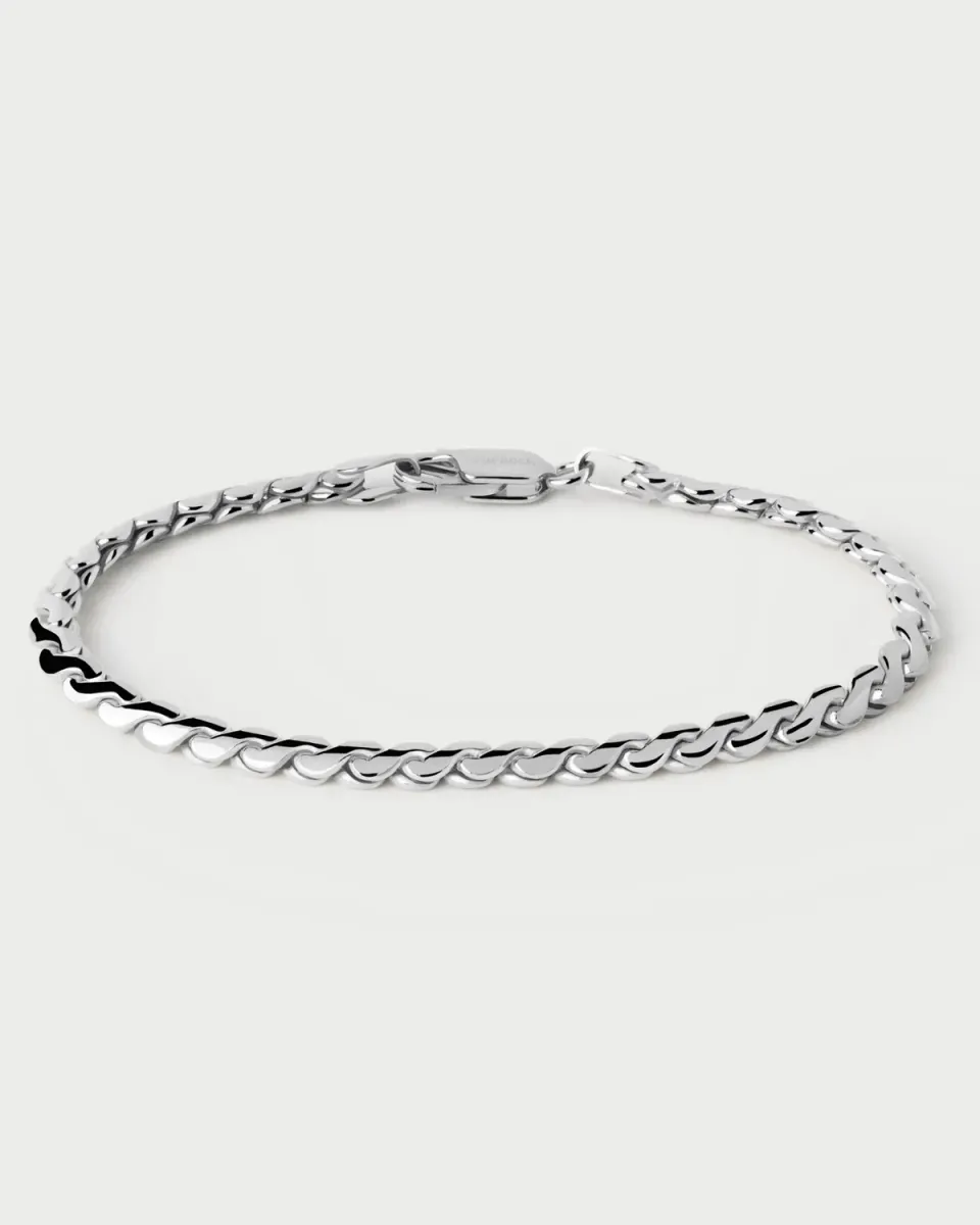 PDPAOLA Serpentine bracelet chaîne large argent
