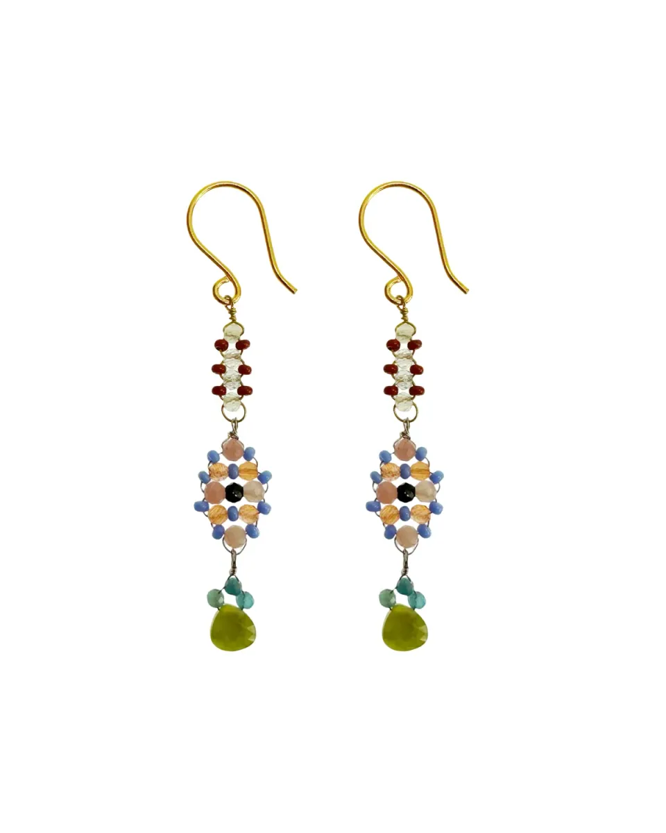 Le Fourbi de Capucine N40 boucles quartz préhnite 5 cm