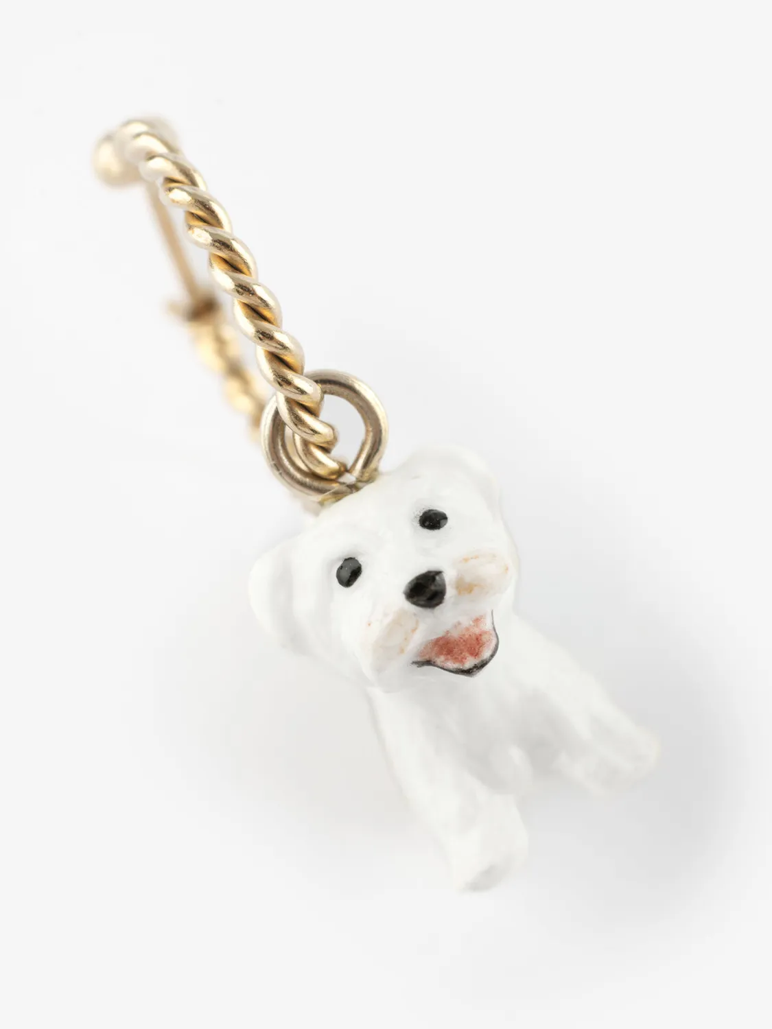 Nach Bijoux Mini créole chien Coton de Tulear boucle à l'unité blanche