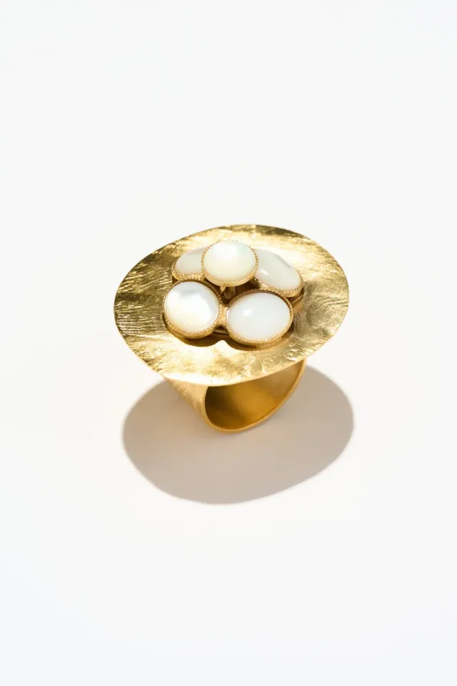 Philippe Ferrandis Camelia Byzance bague ajustable dorée