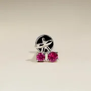Astrid & Miyu Hibiscus piercing titane platine