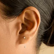 Astrid & Miyu Star Ear Chain boucle or blanc massif étoile