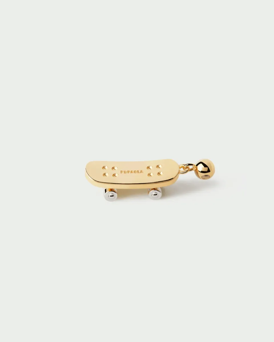 PDPAOLA Skateboard charm doré 13 mm