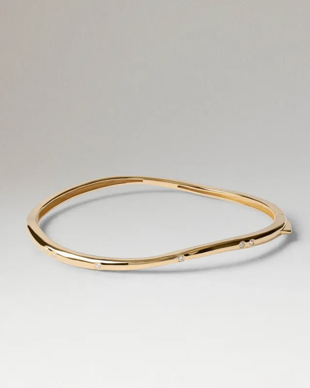PDPAOLA Air jonc bracelet zirconia blanc